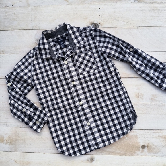 GAP Other - Gap Kids Toddler Boys Plaid Button Up Dress Shirt Long Sleeve Blue White Size 4